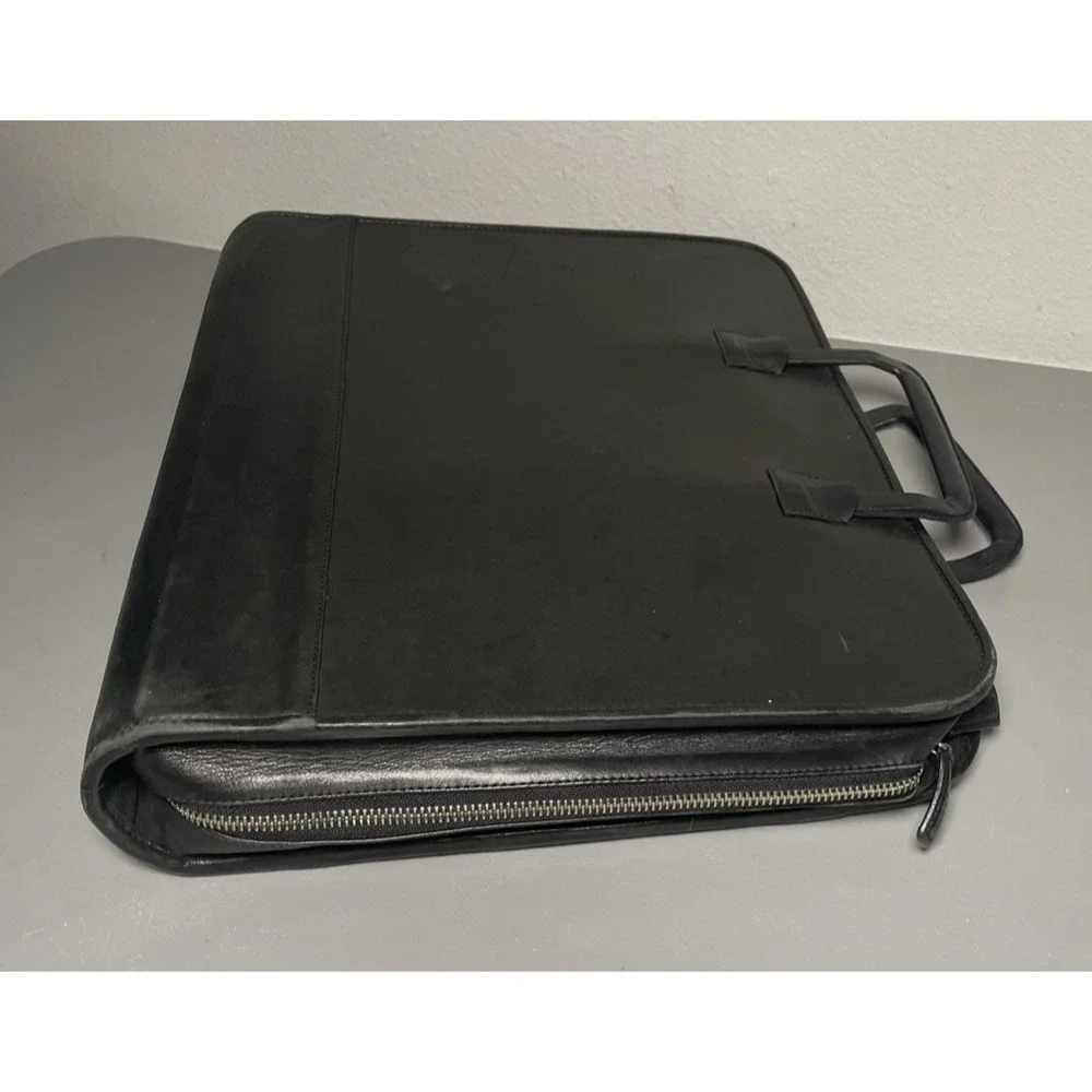 Vintage Cole Haan Black Leather Briefcase Organizer Attaché Laptop Bag